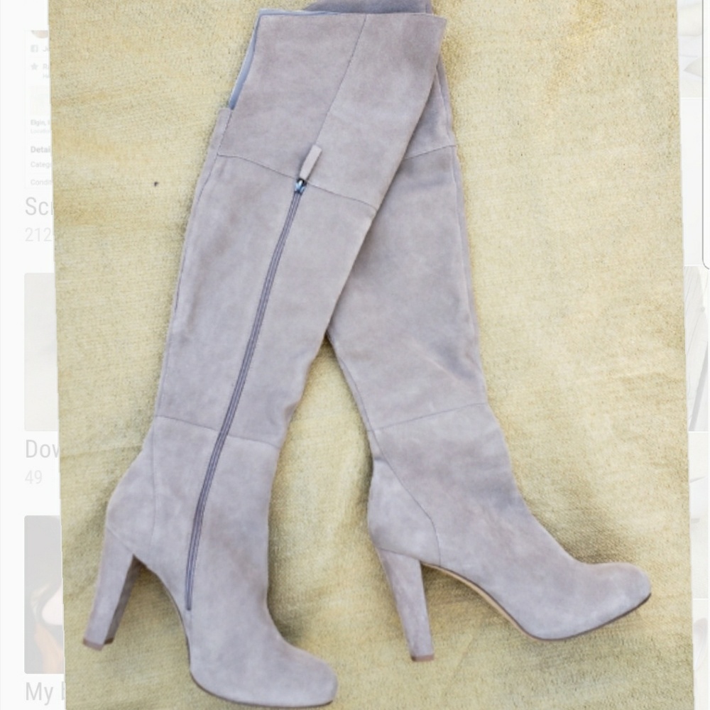 White House Black Market Taupe Suede Over-the-Knee Boots